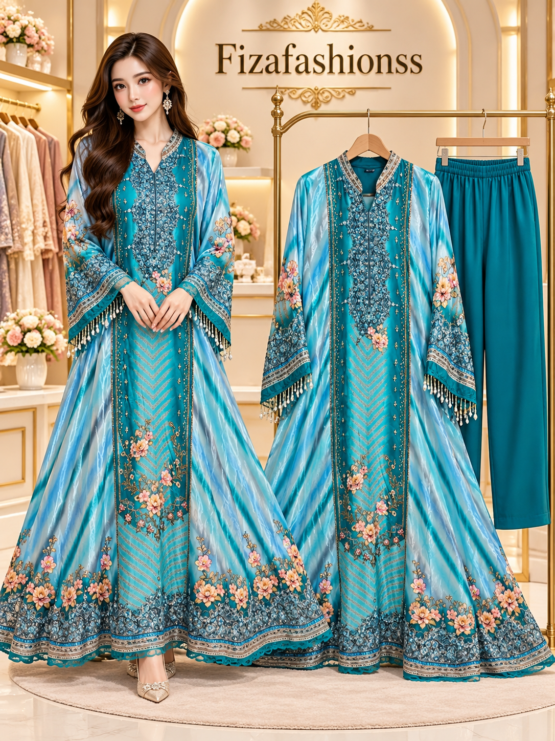 256 Pakistani long gowns