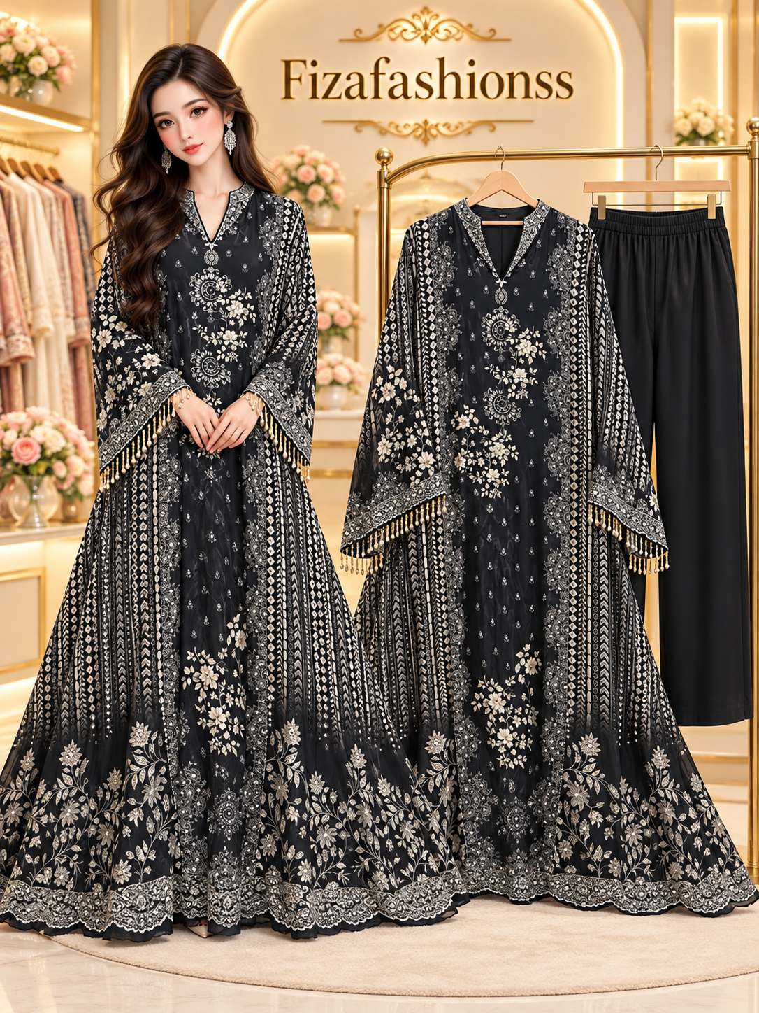 256 Pakistani long gowns