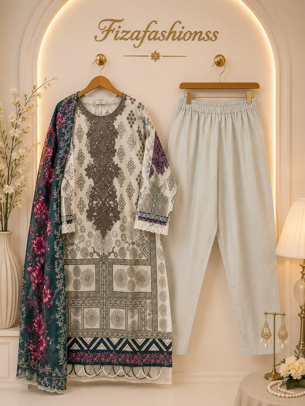 081 Embroidered Lawn suits