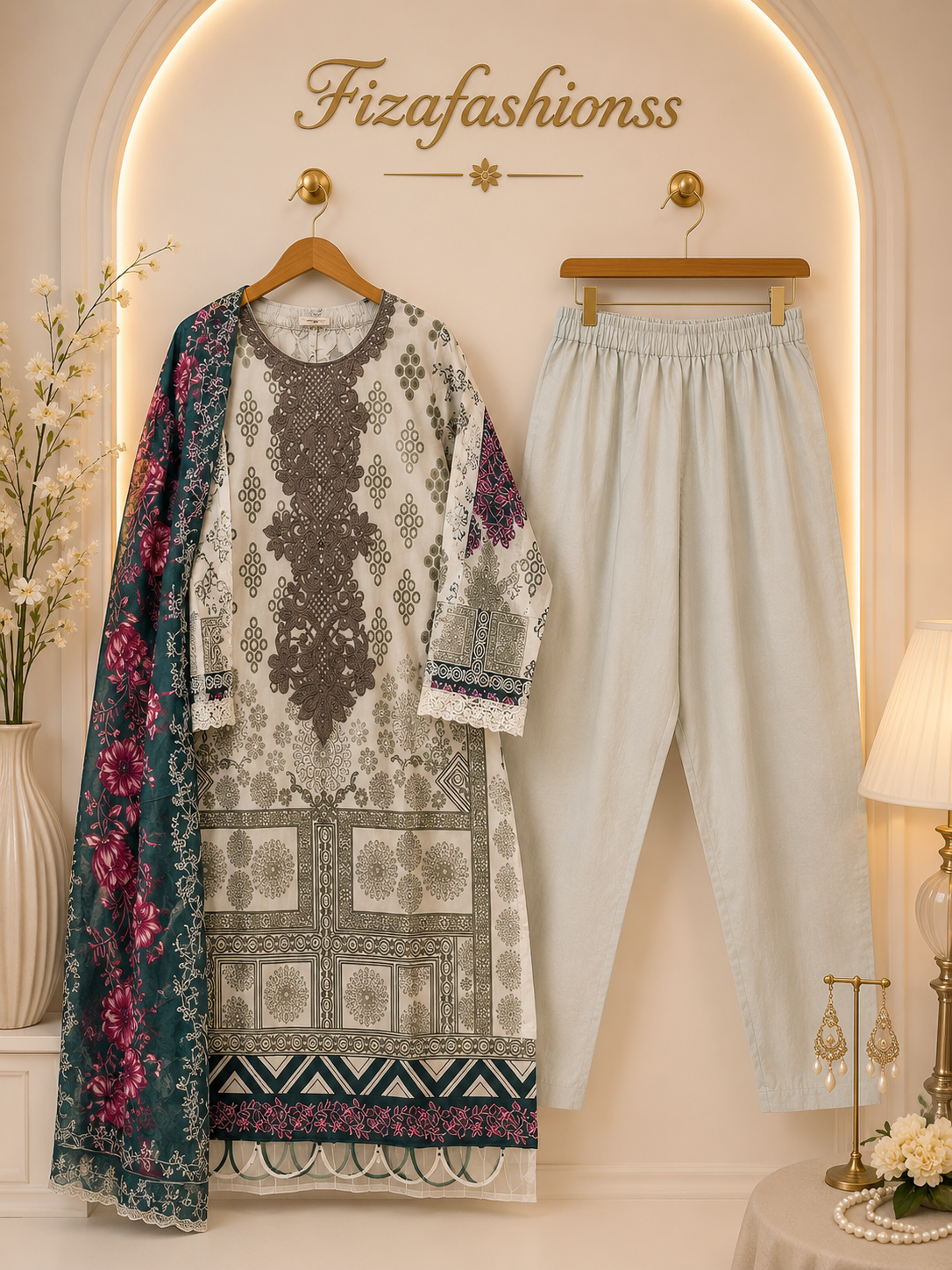 081 Embroidered Lawn suits