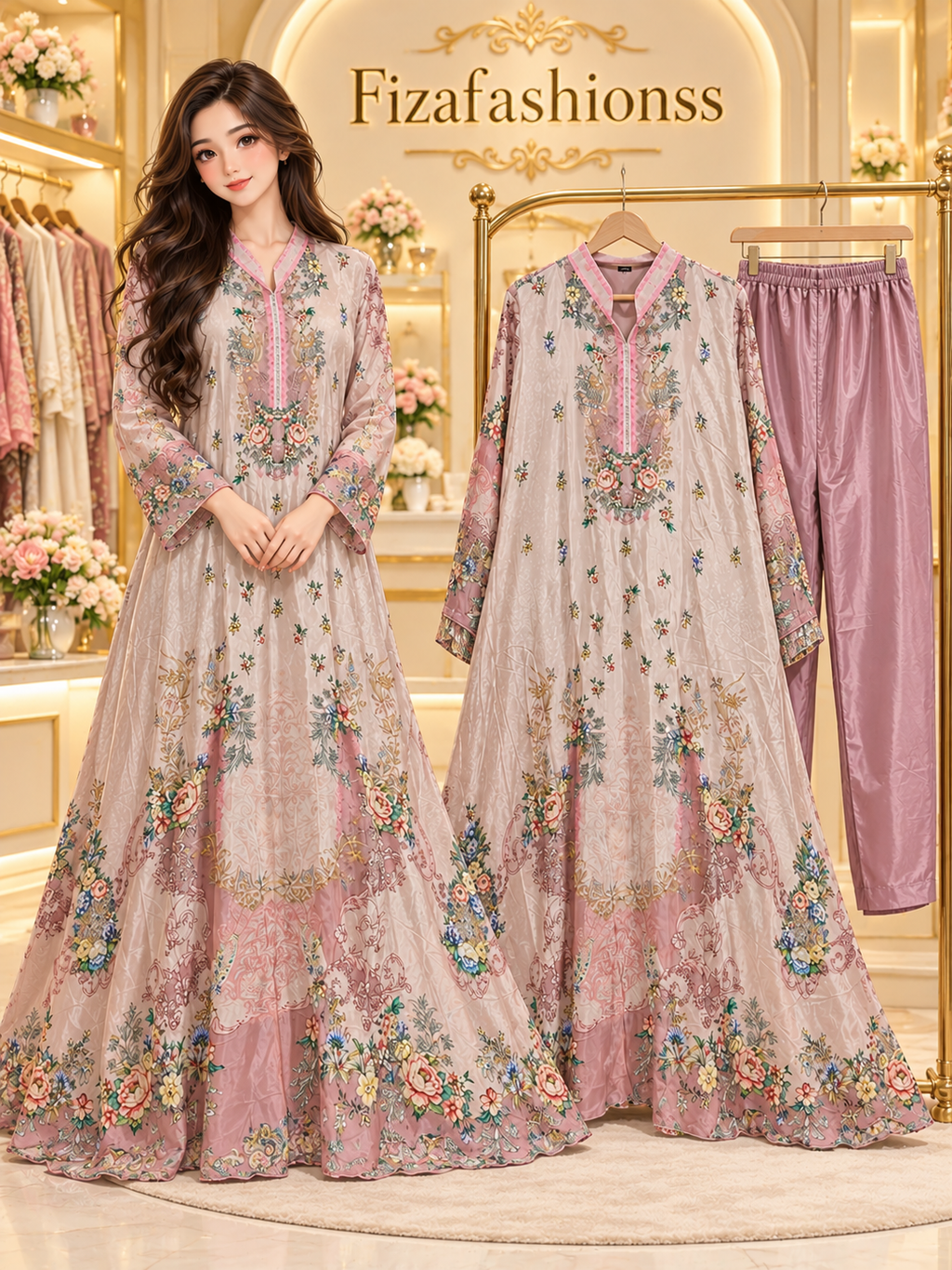 256 Pakistani long gowns