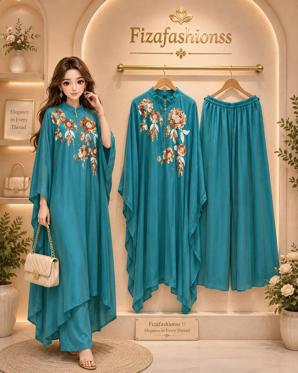 118 Pearl bloom kaftan set