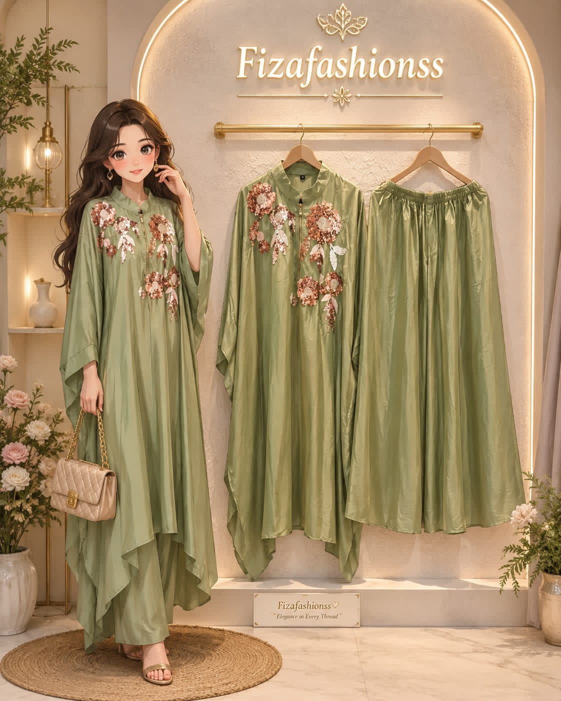 118 Pearl bloom kaftan set