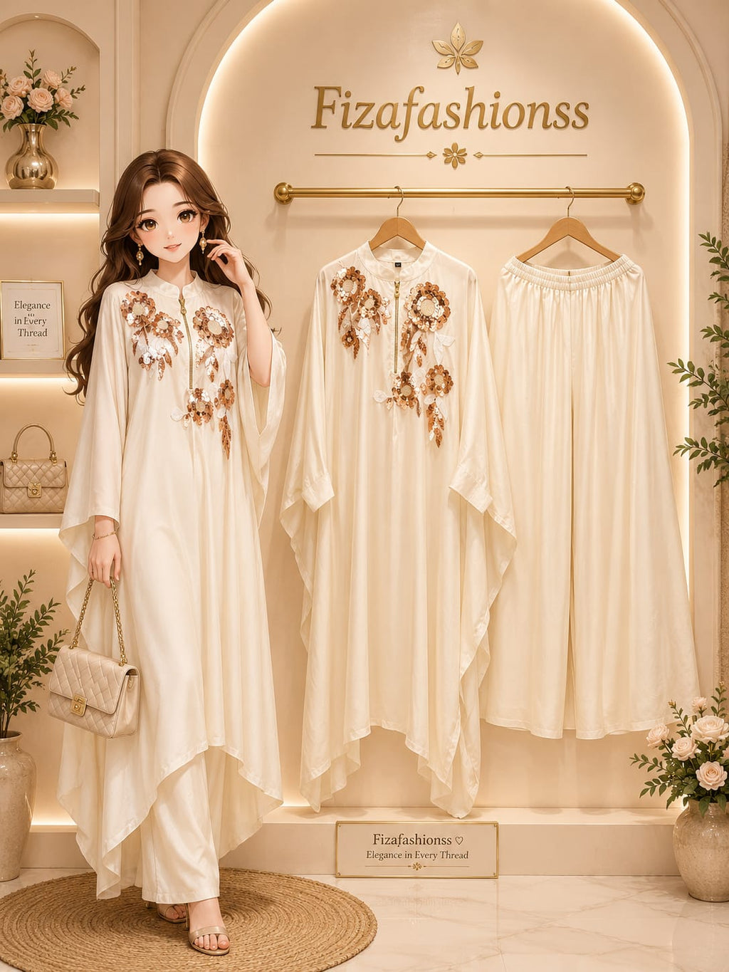 118 Pearl bloom kaftan set