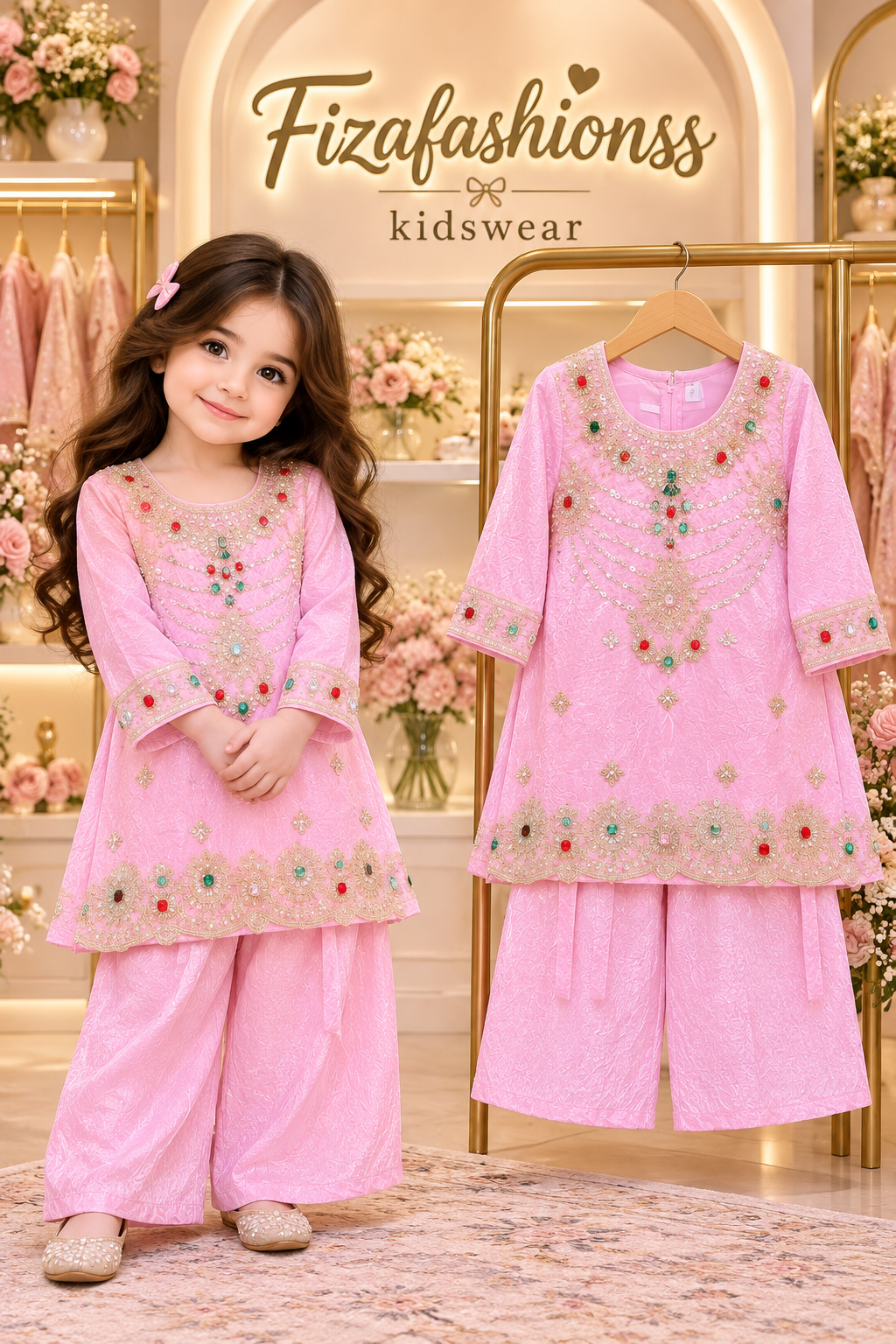 238 kids kundanwork dress